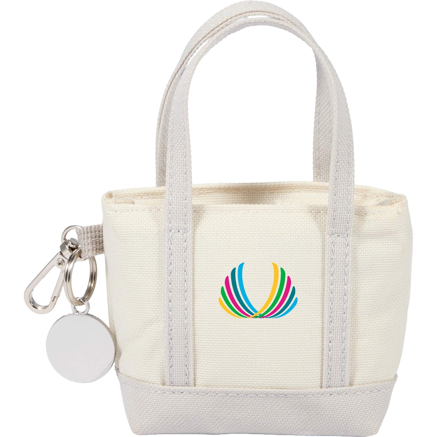 Front View of Gray Mini Tote Bag Charm