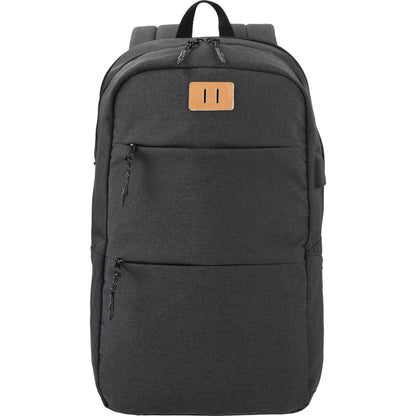 Front View of Gray NBN Linden 15" Computer Backpack plain