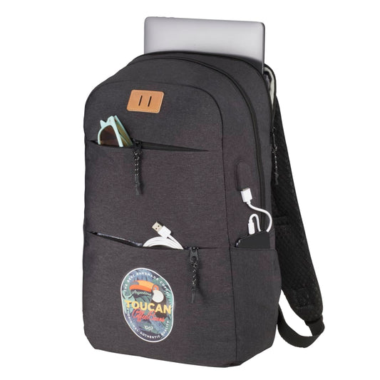 Front View of Gray NBN Linden 15" Computer Backpack