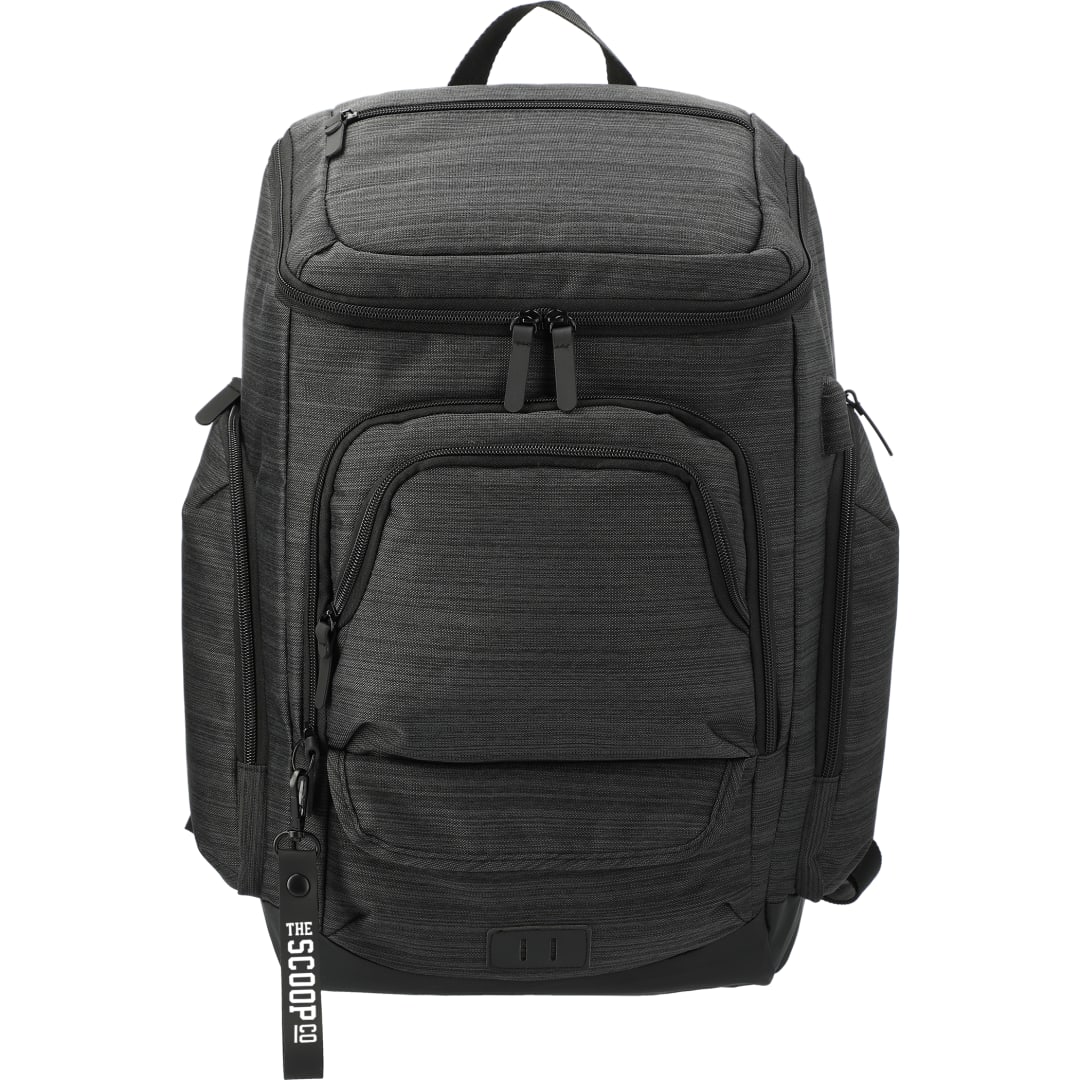 Front View of Gray NBN Whitby 15" Computer Backpack w/ USB Port