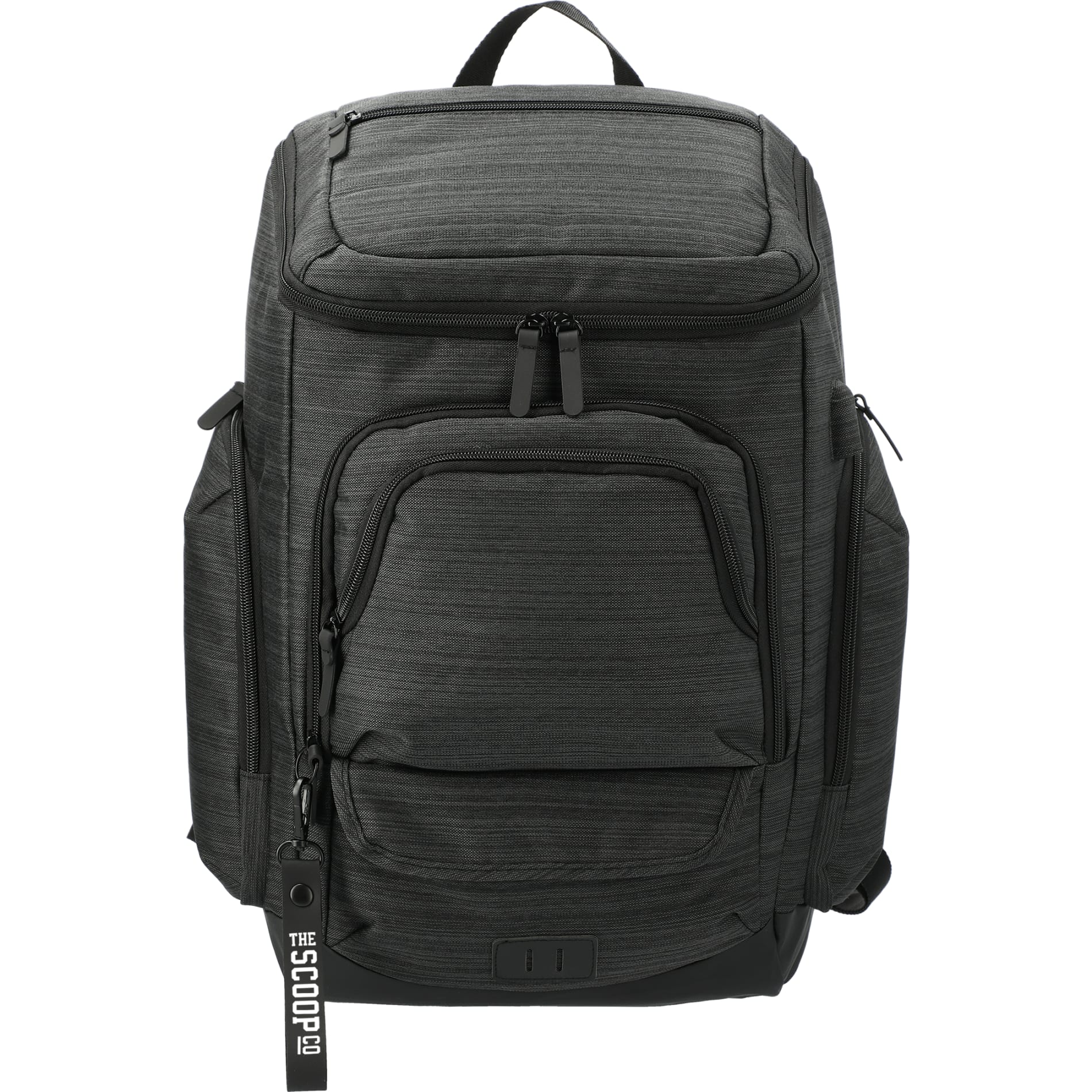 Front View of Gray NBN Whitby 15" Computer Backpack w/ USB Port