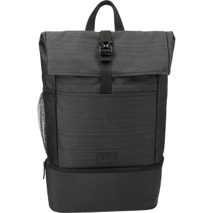 Front View of Gray NBN Whitby Insulated 15" Computer Backpack plain