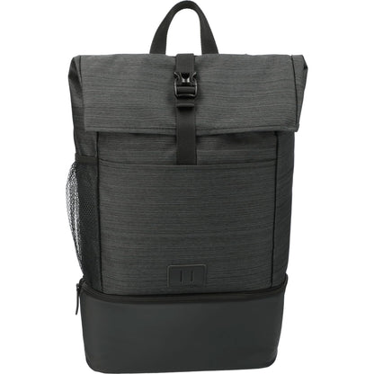 Front View of Gray NBN Whitby Insulated 15" Computer Backpack plain