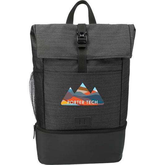 Front View of Gray NBN Whitby Insulated 15" Computer Backpack