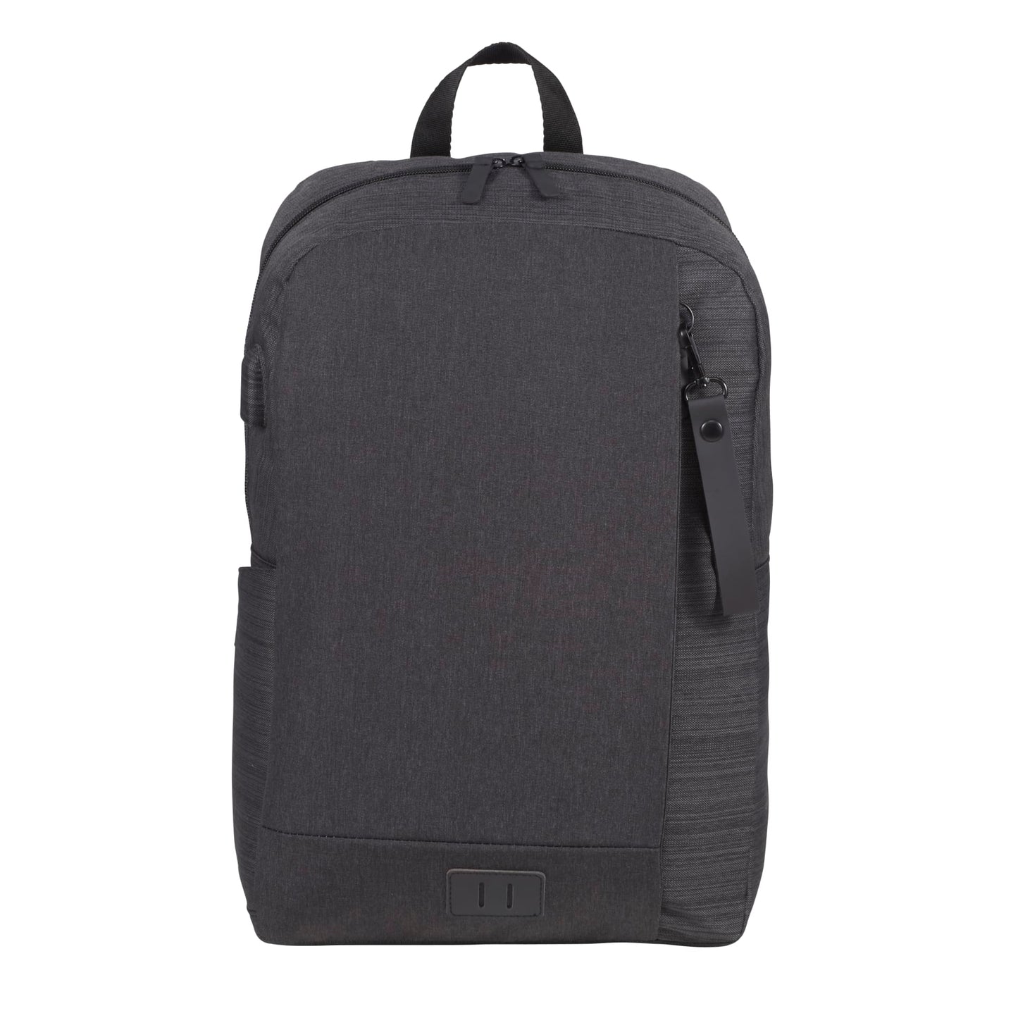Front View of Gray NBN Whitby Slim 15" Computer Backpack w/ USB Port plain