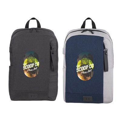 Front View of Gray NBN Whitby Slim 15" Computer Backpack w/ USB Port
