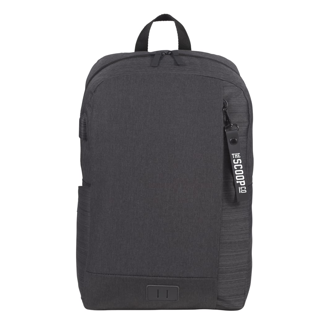 Front View of Gray NBN Whitby Slim 15" Computer Backpack w/ USB Port