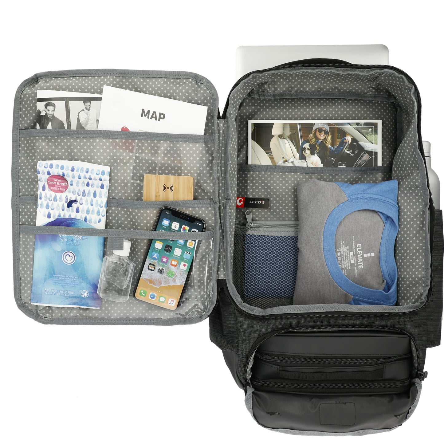 Front View of Gray NBN Work Anywhere 15" Computer Backpack