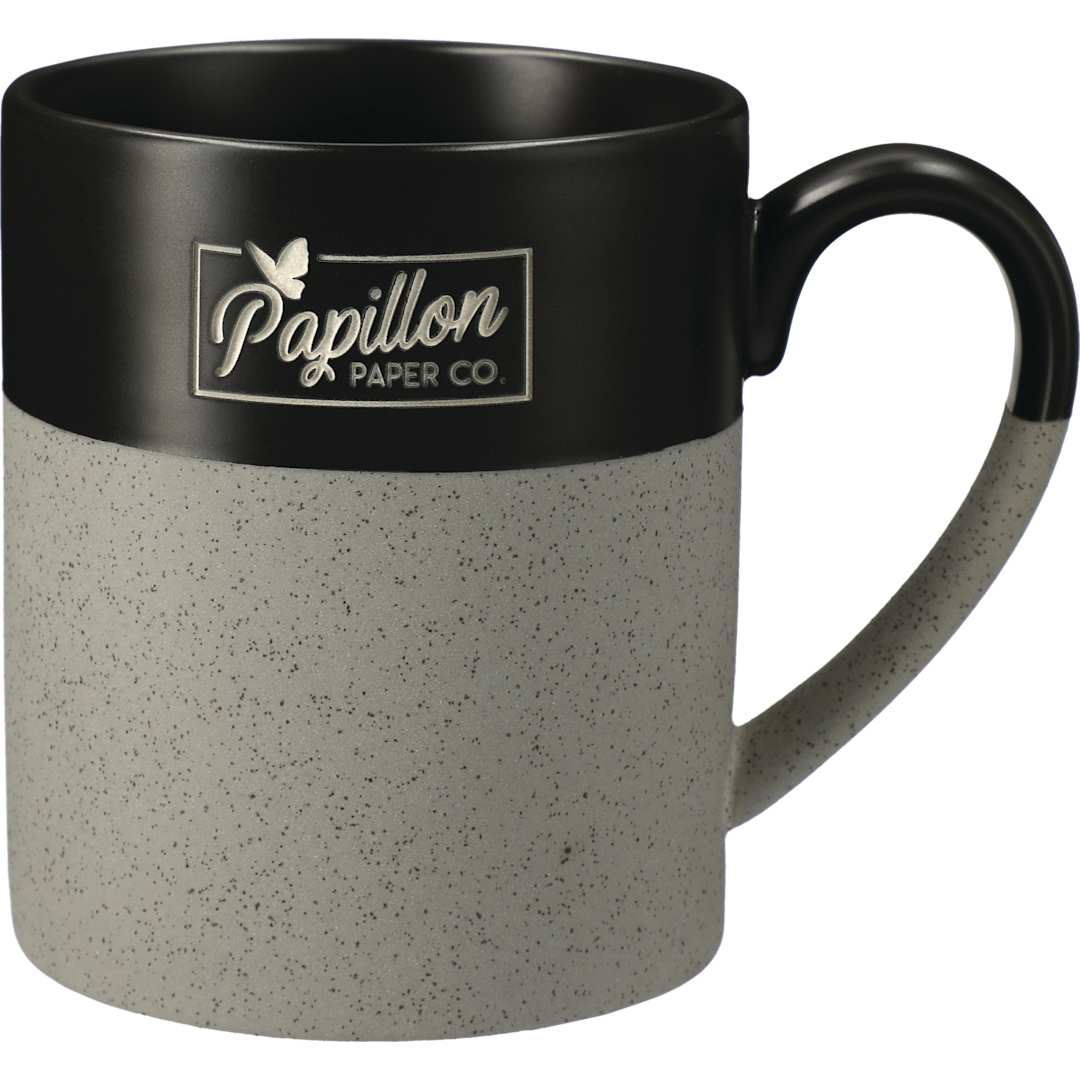 Front View of Gray Otis Ceramic Mug 15oz