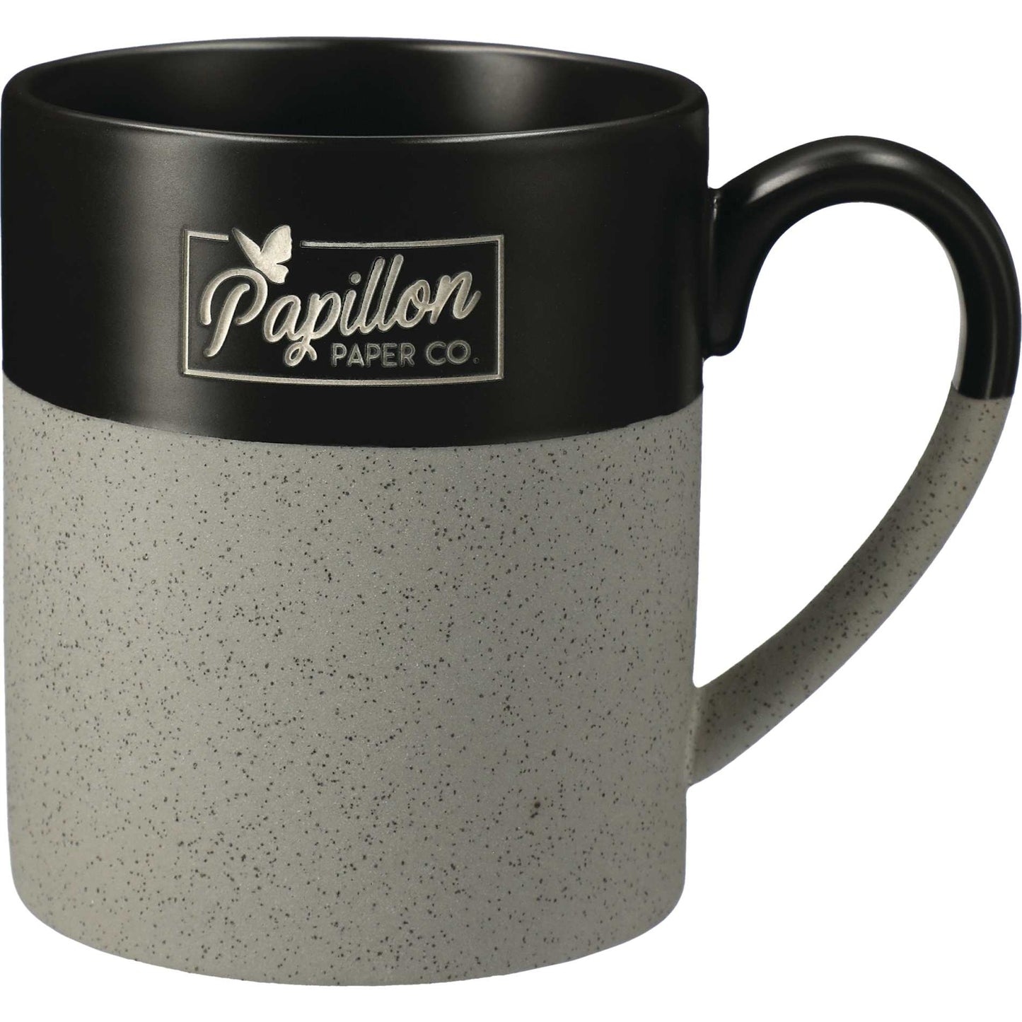 Front View of Gray Otis Ceramic Mug 15oz