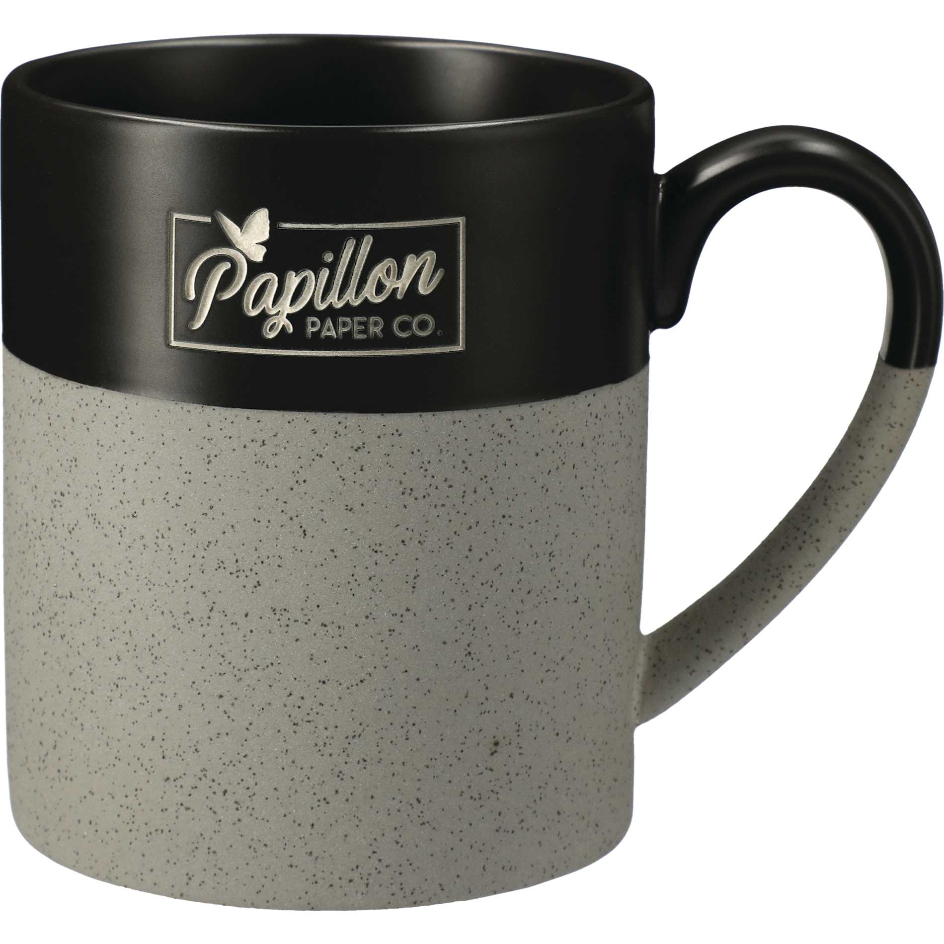 Front View of Gray Otis Ceramic Mug 15oz