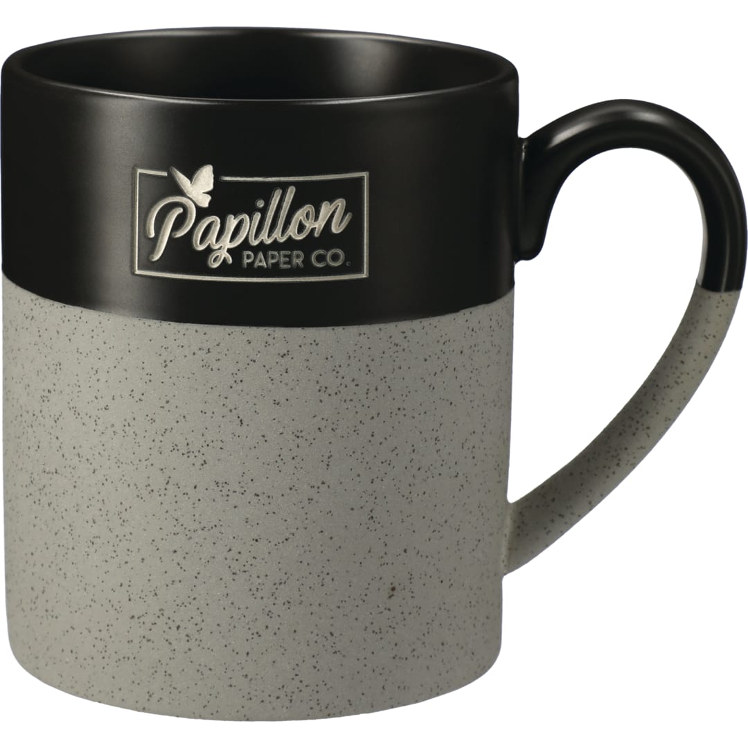 Front View of Gray Otis Ceramic Mug 15oz