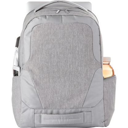 Front View of Gray Overland 17" TSA Computer Backpack w/ USB Port plain