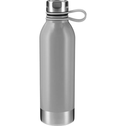Front View of Gray Perth 25oz Stainless Sports Bottle plain
