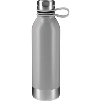 Front View of Gray Perth 25oz Stainless Sports Bottle plain