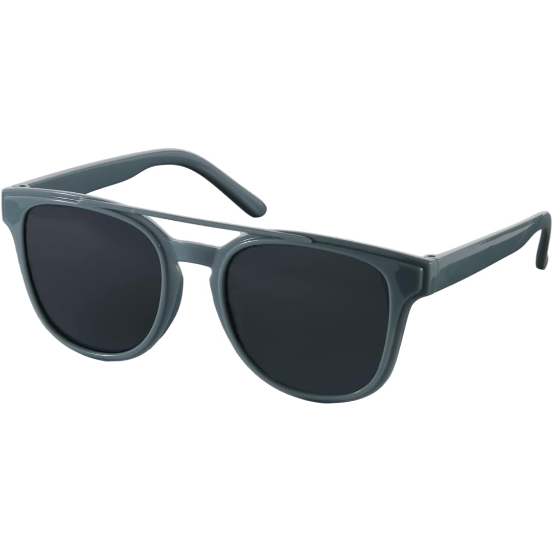 Front View of Gray Peyton Recycled Brow Bar Sunglasses plain