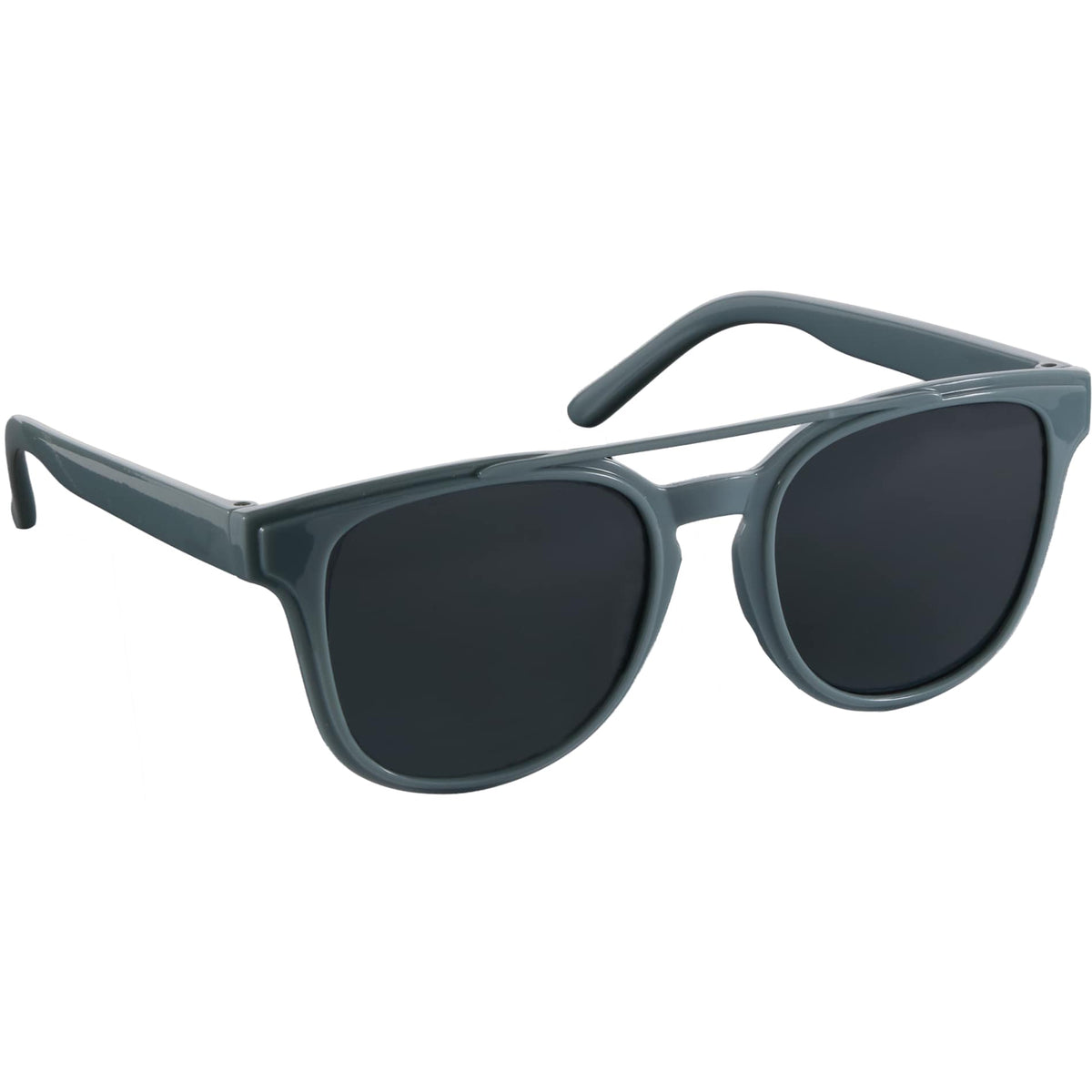 Front View of Gray Peyton Recycled Brow Bar Sunglasses plain