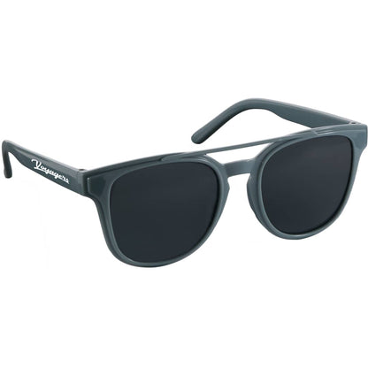 Front View of Gray Peyton Recycled Brow Bar Sunglasses