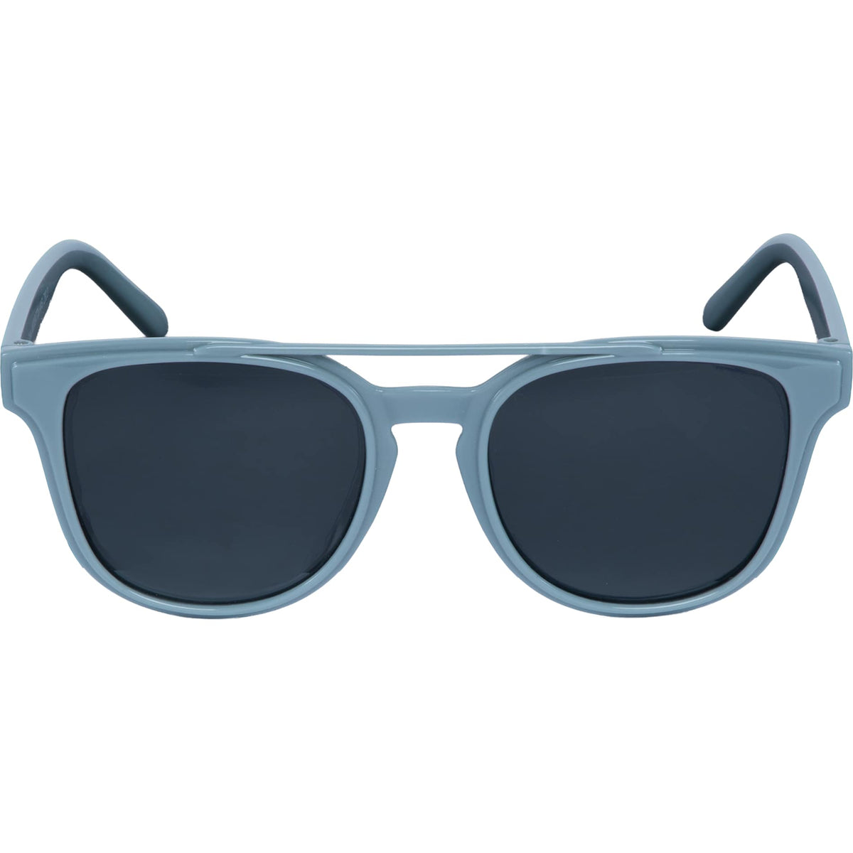 Front View of Gray Peyton Recycled Brow Bar Sunglasses