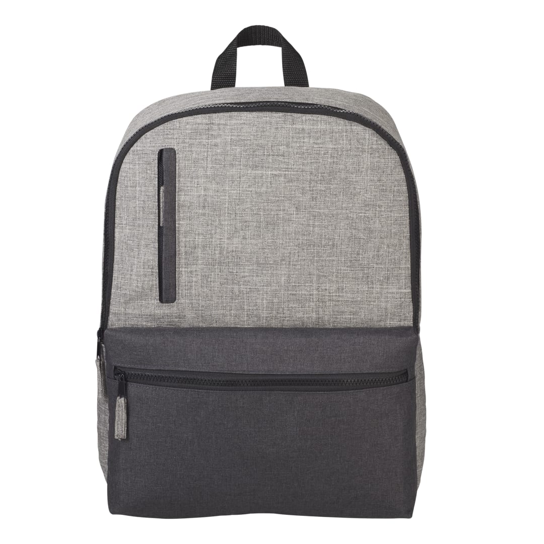 Front View of Gray Reclaim Recycled 15" Computer Backpack plain