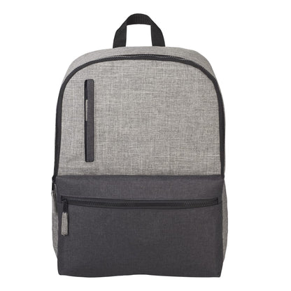 Front View of Gray Reclaim Recycled 15" Computer Backpack plain