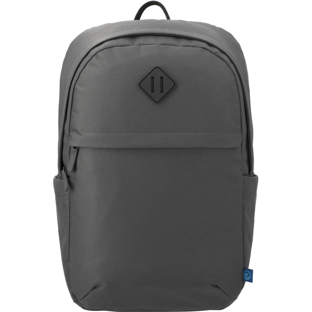 Front View of Gray Repreve® Ocean Commuter 15" Computer Backpack plain