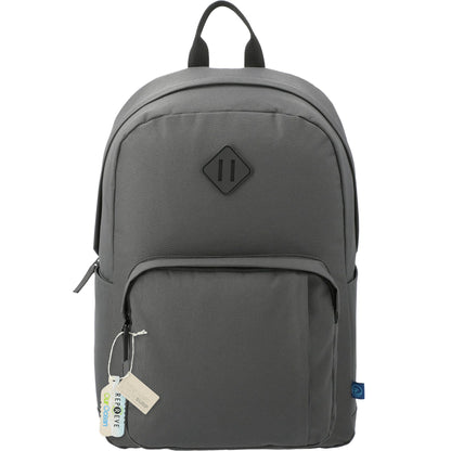 Front View of Gray Repreve® Ocean Everyday 15" Computer Backpack plain