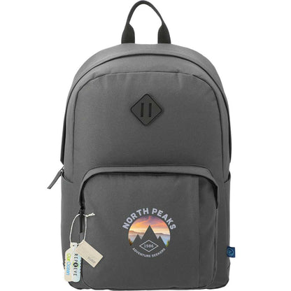Front View of Gray Repreve® Ocean Everyday 15" Computer Backpack