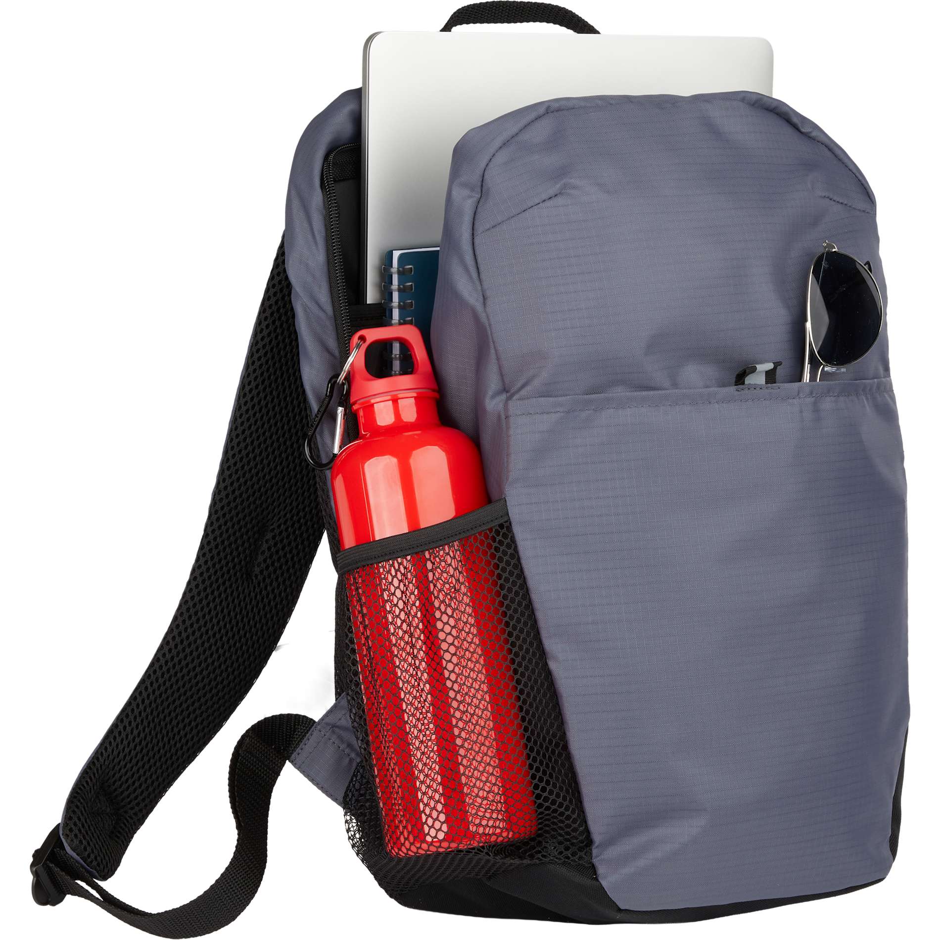 Front View of Gray Rocky Recycled 15" Computer Backpack plain