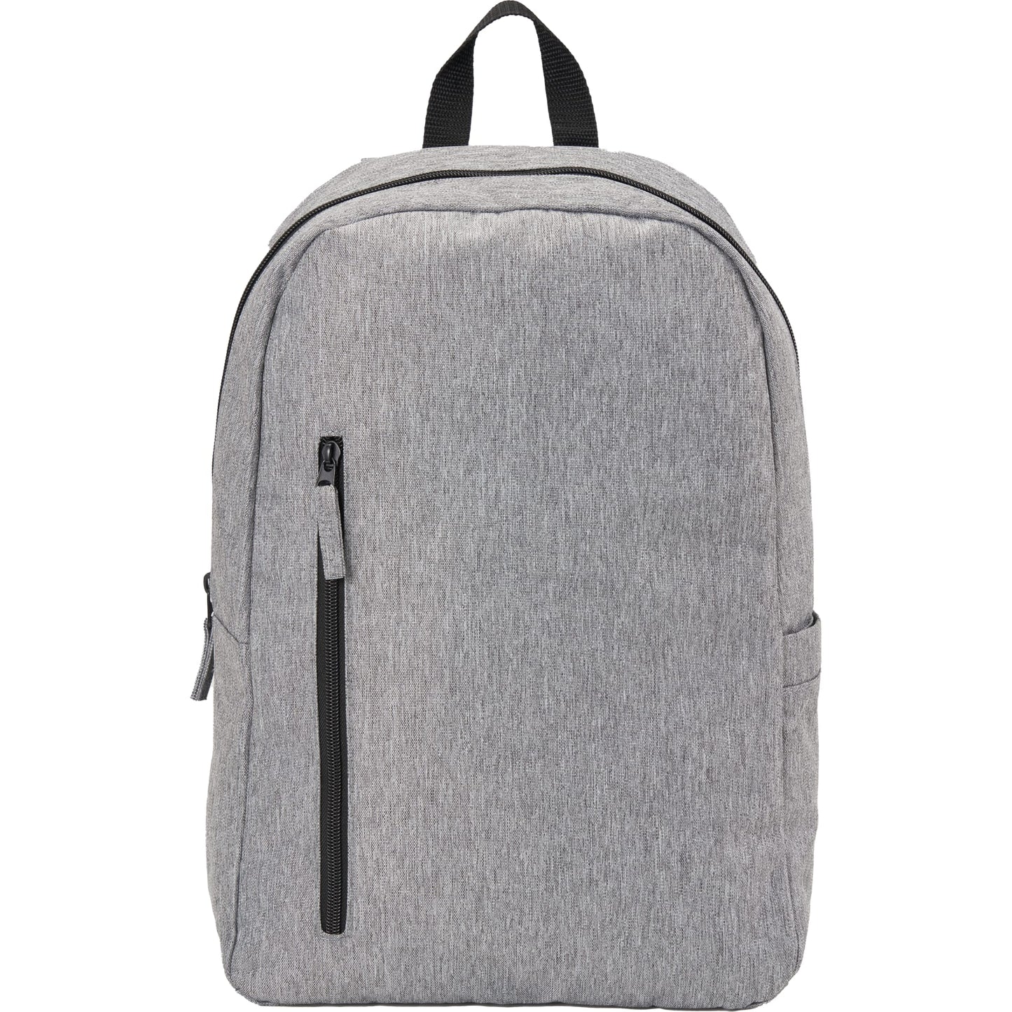 Front View of Gray Skye Recycled Laptop Backpack plain
