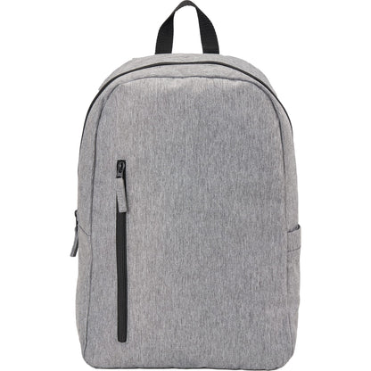 Front View of Gray Skye Recycled Laptop Backpack plain