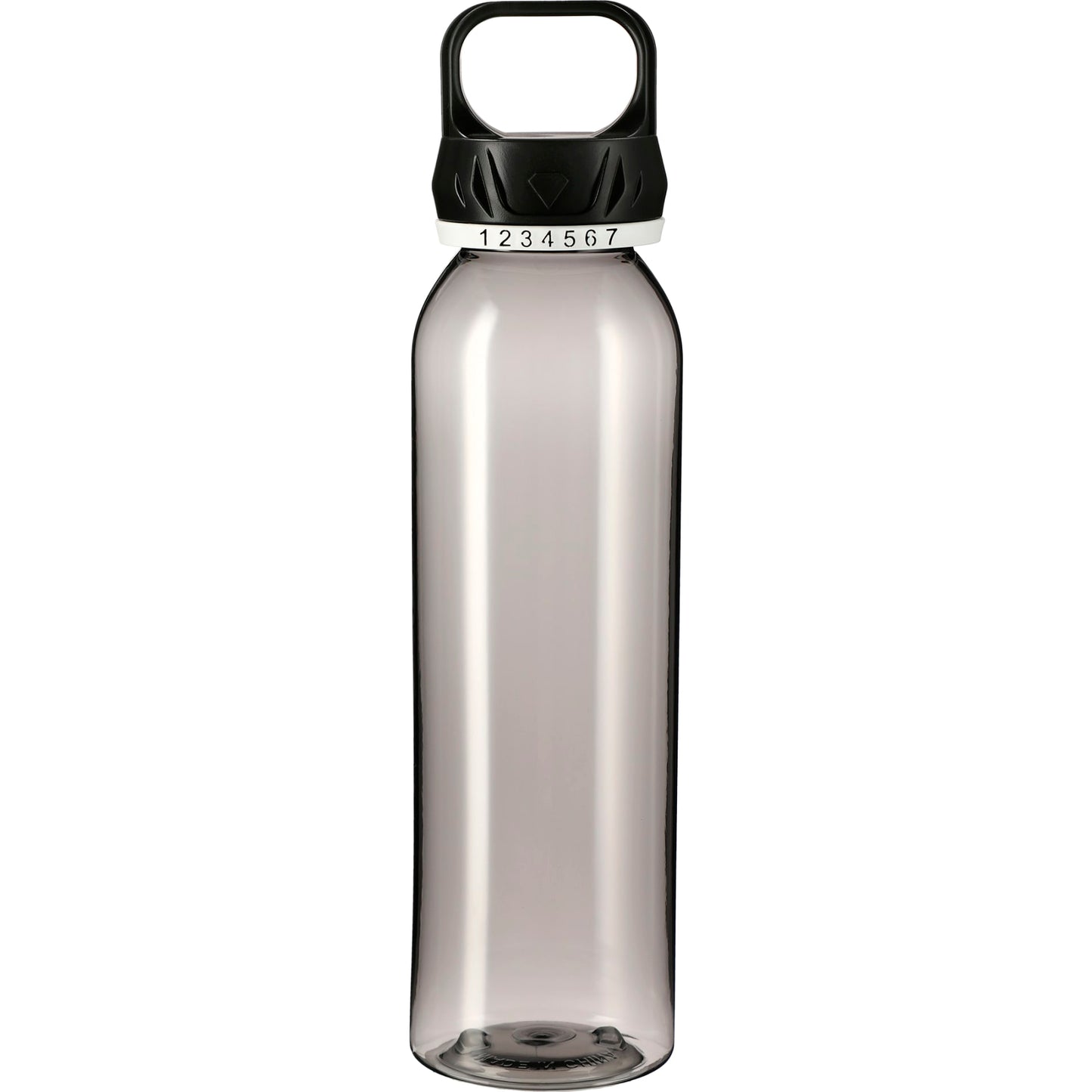 Front View of Gray Smart 22oz Tritan Sports Bottle plain