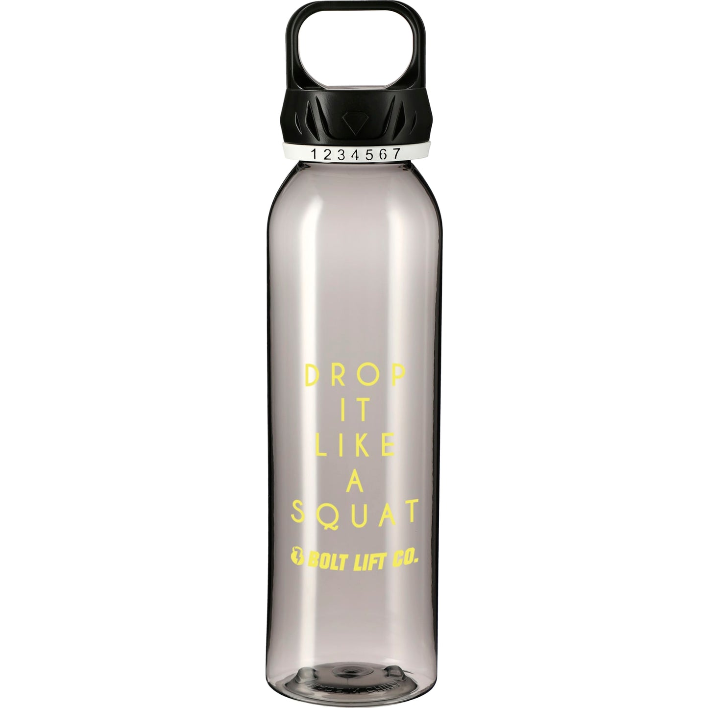 Front View of Gray Smart 22oz Tritan Sports Bottle