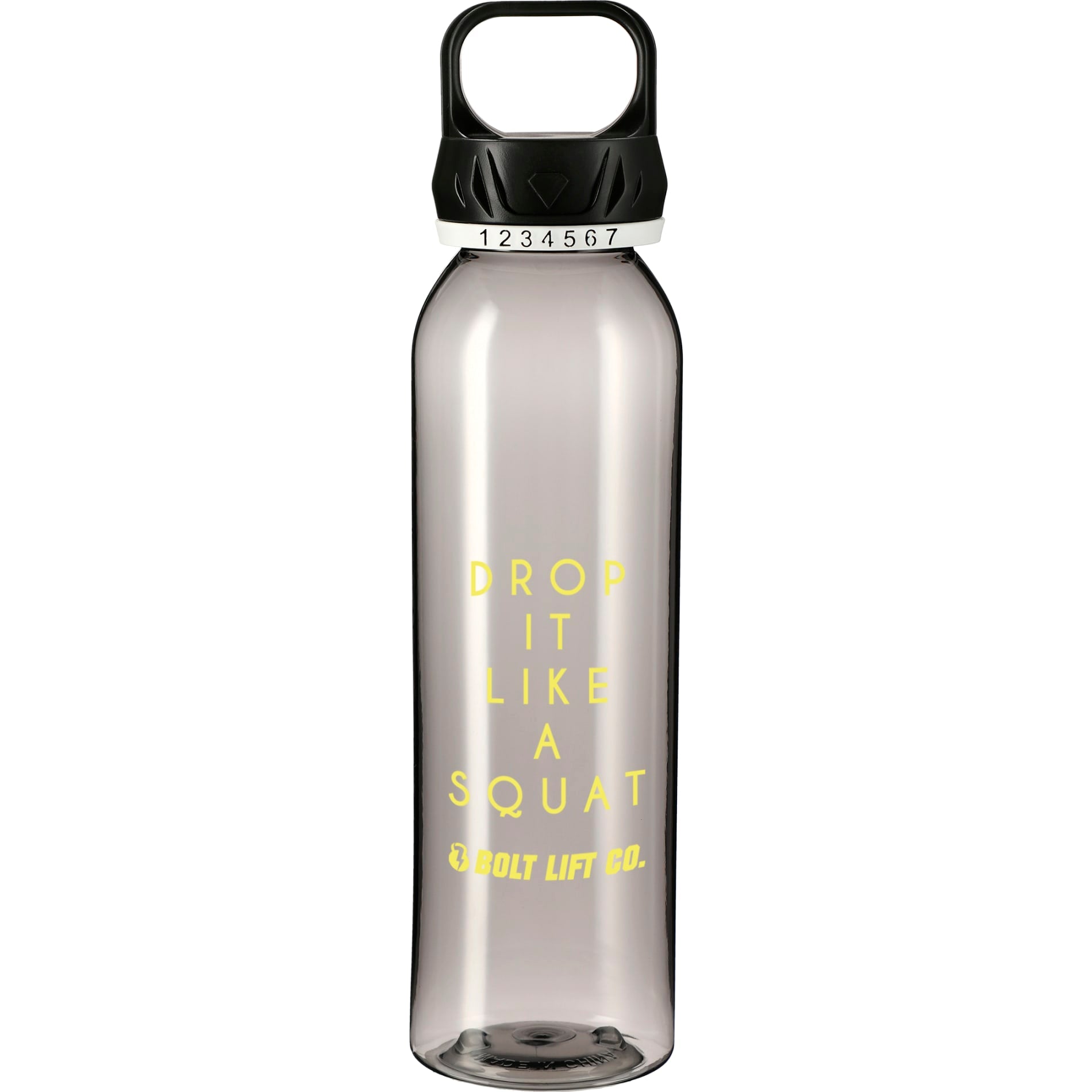 Front View of Gray Smart 22oz Tritan Sports Bottle