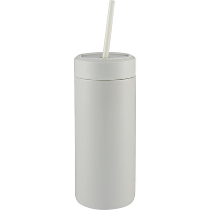 Front View of Gray Sol Tonal Straw Tumbler 20oz plain