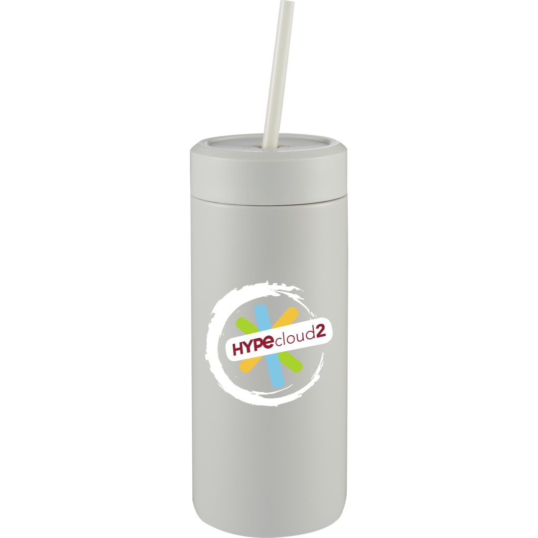 Front View of Gray Sol Tonal Straw Tumbler 20oz