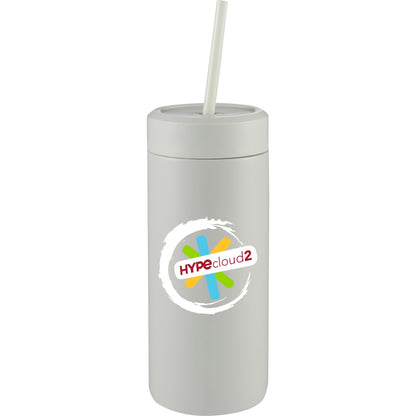 Front View of Gray Sol Tonal Straw Tumbler 20oz