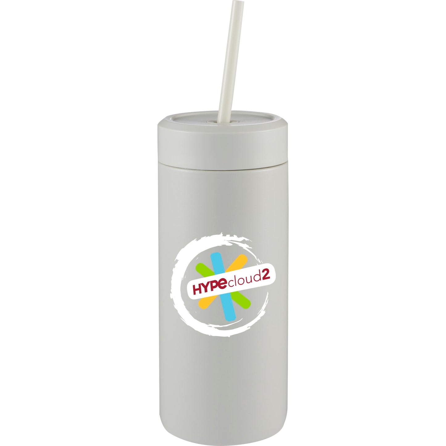 Front View of Gray Sol Tonal Straw Tumbler 20oz