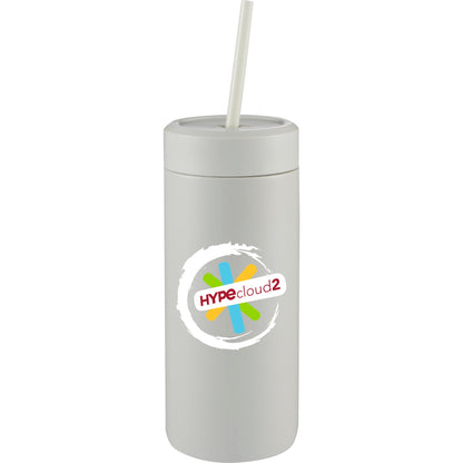 Front View of Gray Sol Tonal Straw Tumbler 20oz