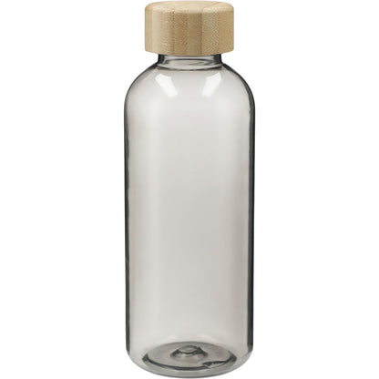 Front View of Gray Sona 22oz RPET Bottle w/ FSC® 100% Bamboo lid plain
