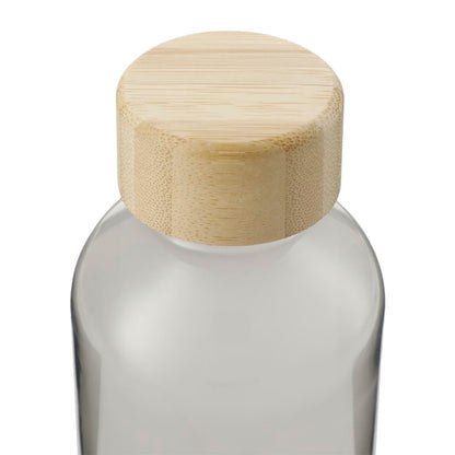 Front View of Gray Sona 22oz RPET Bottle w/ FSC® 100% Bamboo lid