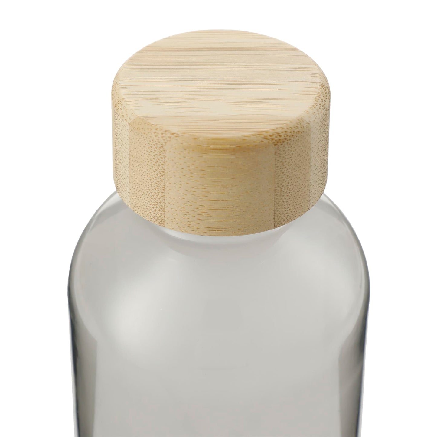 Front View of Gray Sona 22oz RPET Bottle w/ FSC® 100% Bamboo lid