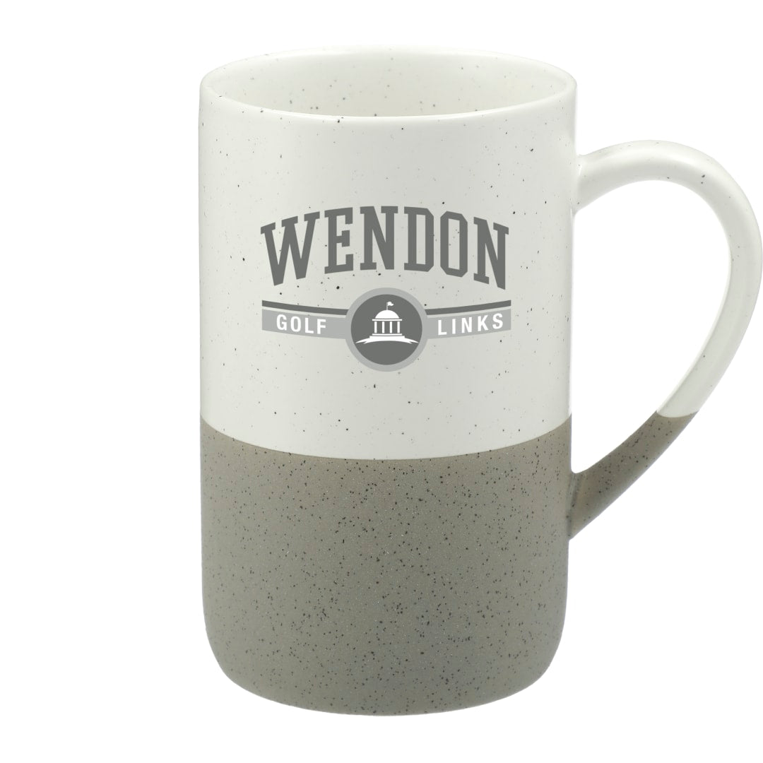 Front View of Gray Speckled Wayland Ceramic Mug 13oz