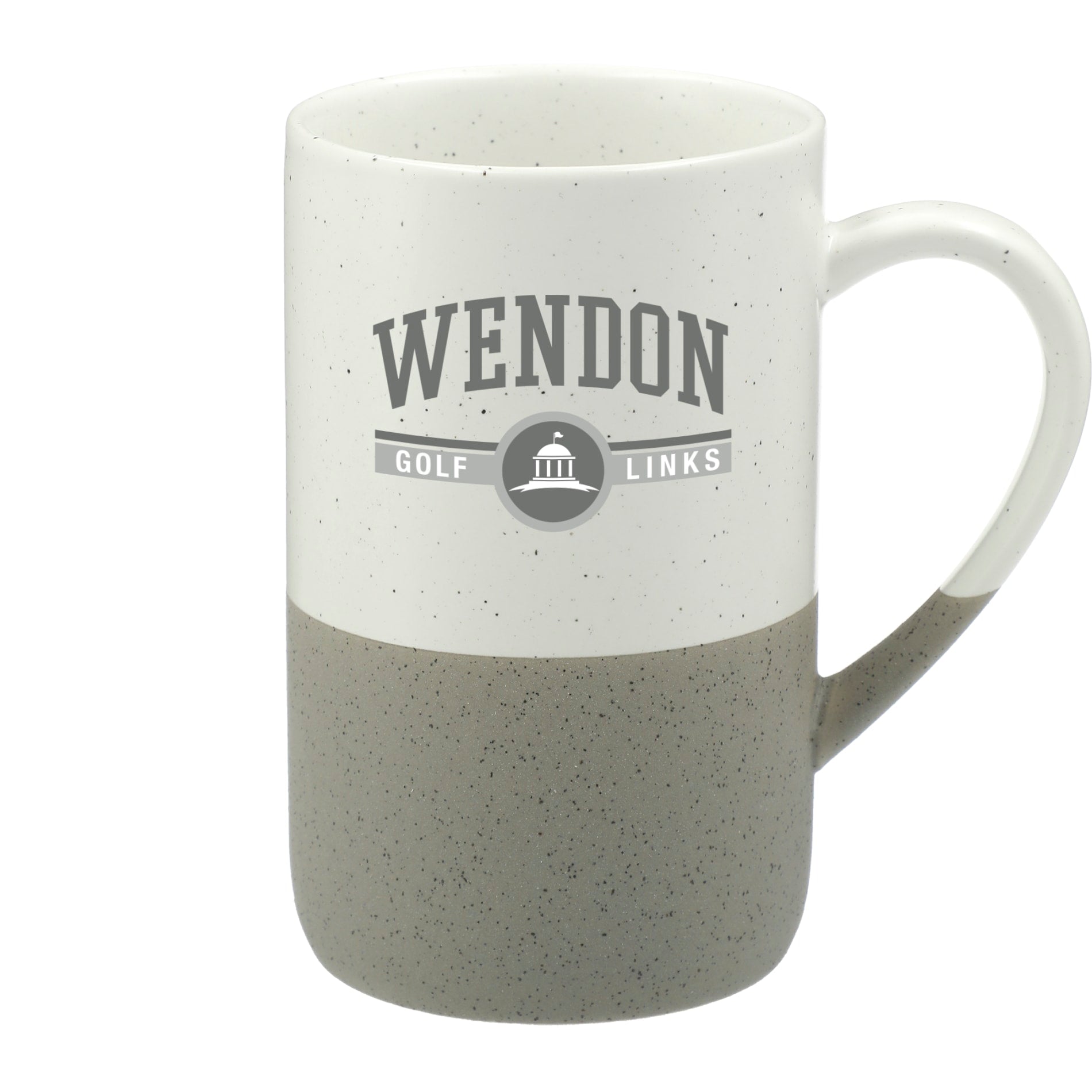 Front View of Gray Speckled Wayland Ceramic Mug 13oz