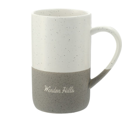 Front View of Gray Speckled Wayland Ceramic Mug 13oz