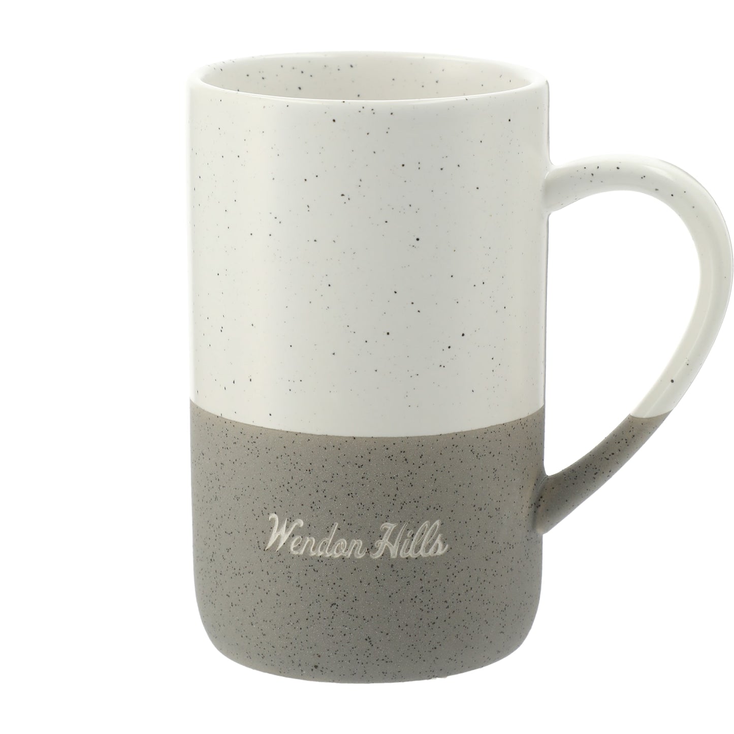 Front View of Gray Speckled Wayland Ceramic Mug 13oz