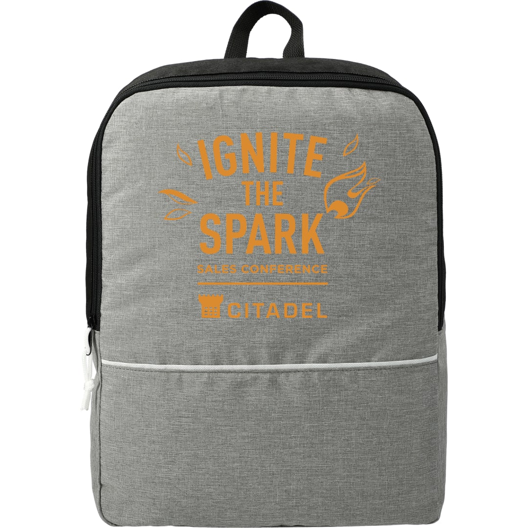 Front View of Gray Stone Backpack
