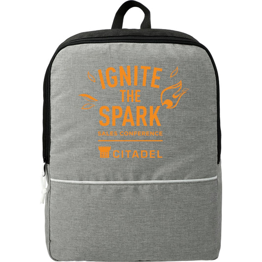 Front View of Gray Stone Backpack