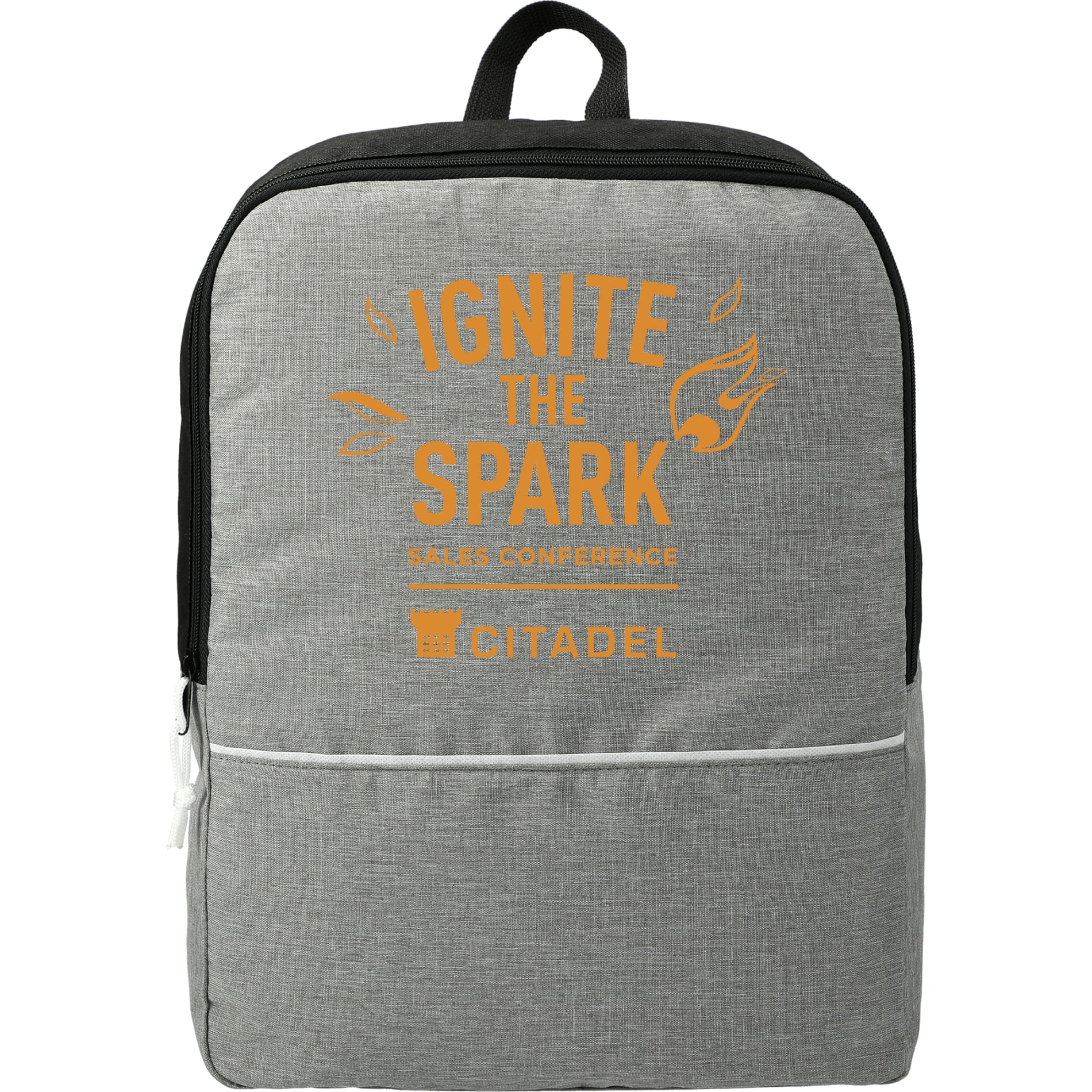 Front View of Gray Stone Backpack