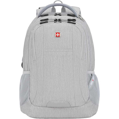 Front View of Gray Swiss Gear Frost Peak Computer Backpack plain